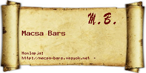 Macsa Bars névjegykártya